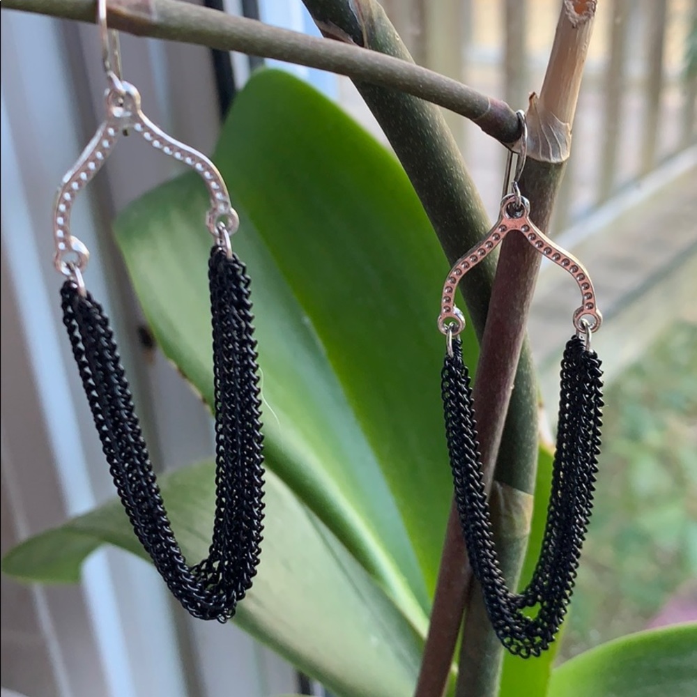 Black dangle earrings